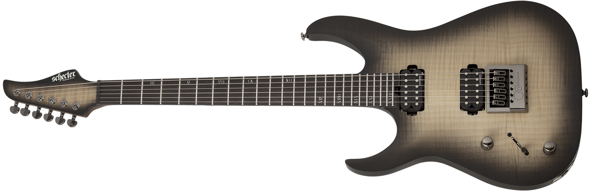 Schecter Banshee Mach-6 Evertune left-handed electric guitar, front view