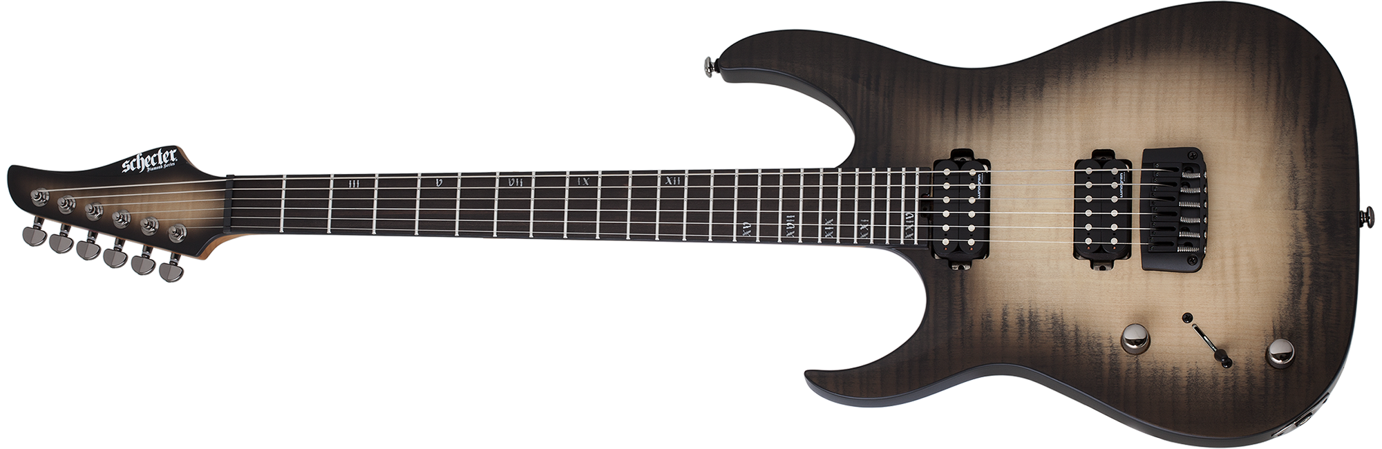 Schecter Banshee Mach-6 left-handed electric guitar, front view