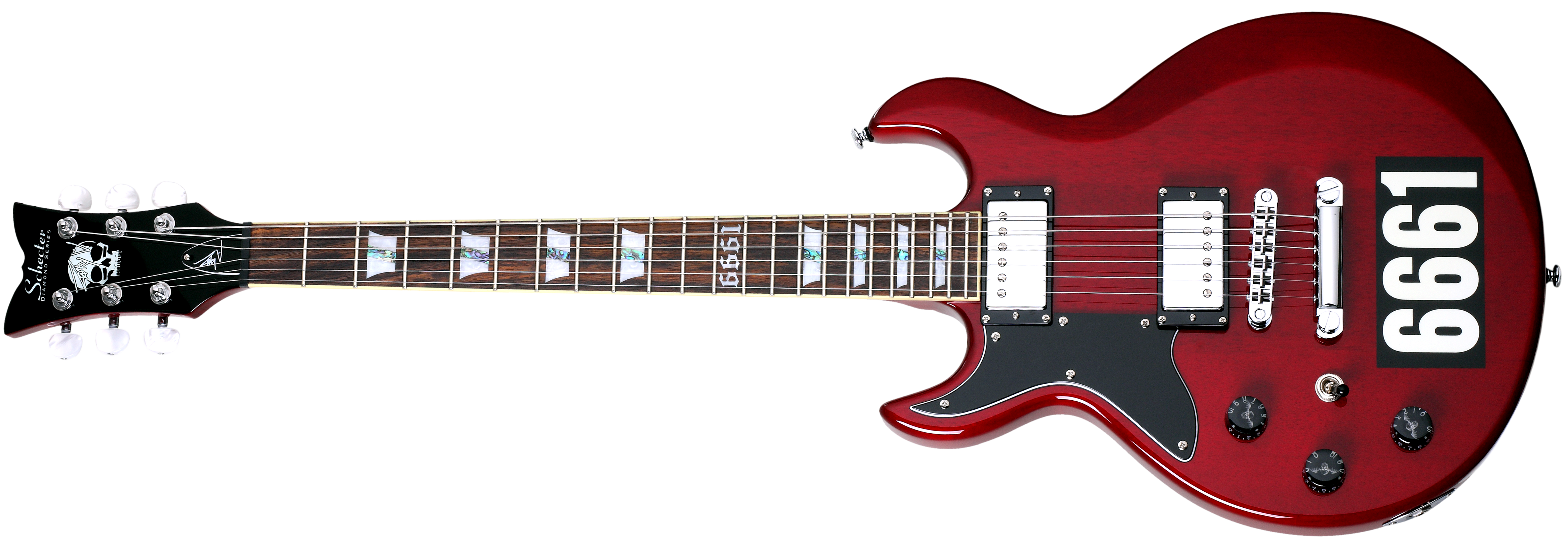 Schecter Zacky Vengeance Custom Reissue left-handed electric guitar, front view